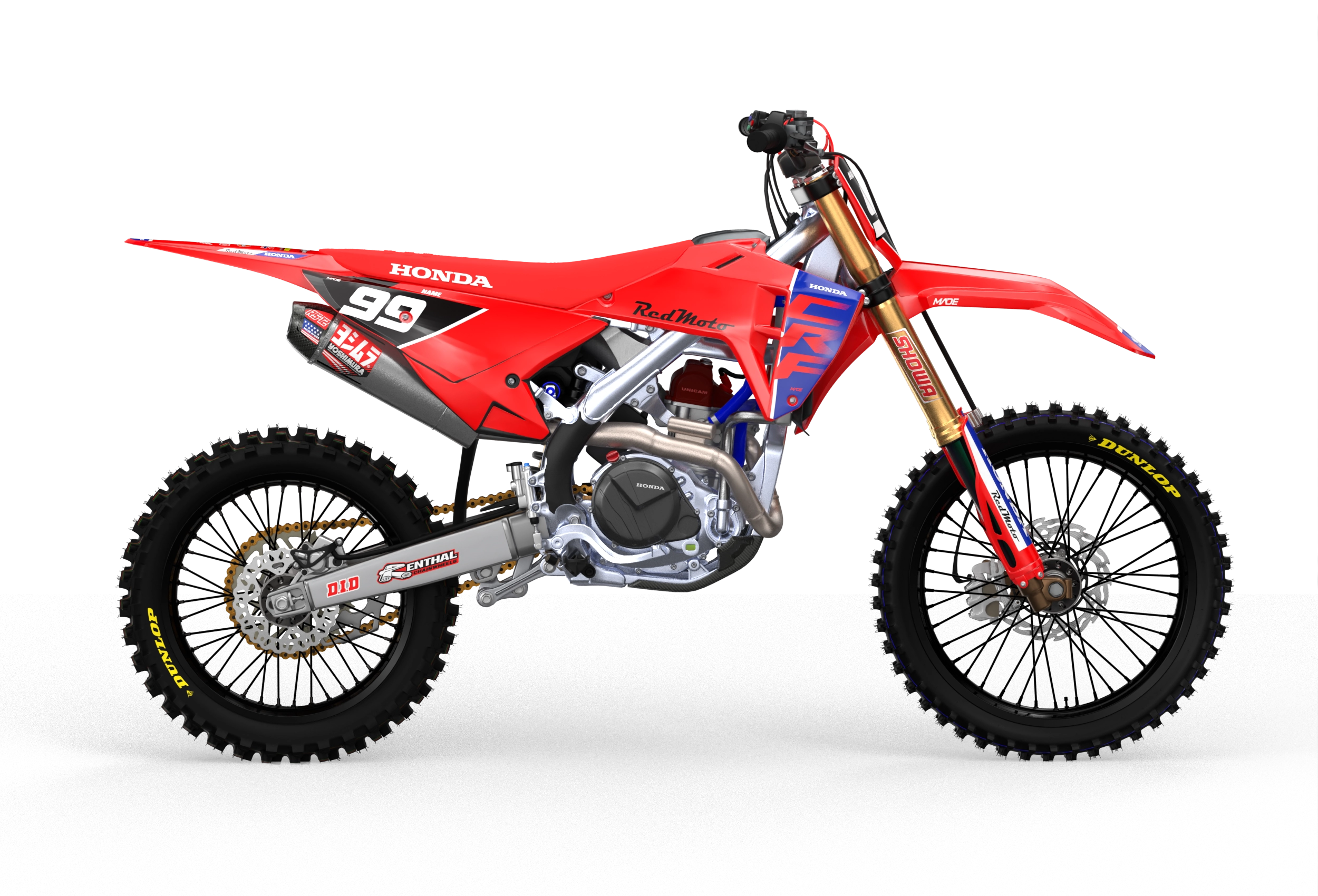 CRF Honda simple and clean graphics to protect your motocross dirt bike from amdestickers.com Blue#color_blue