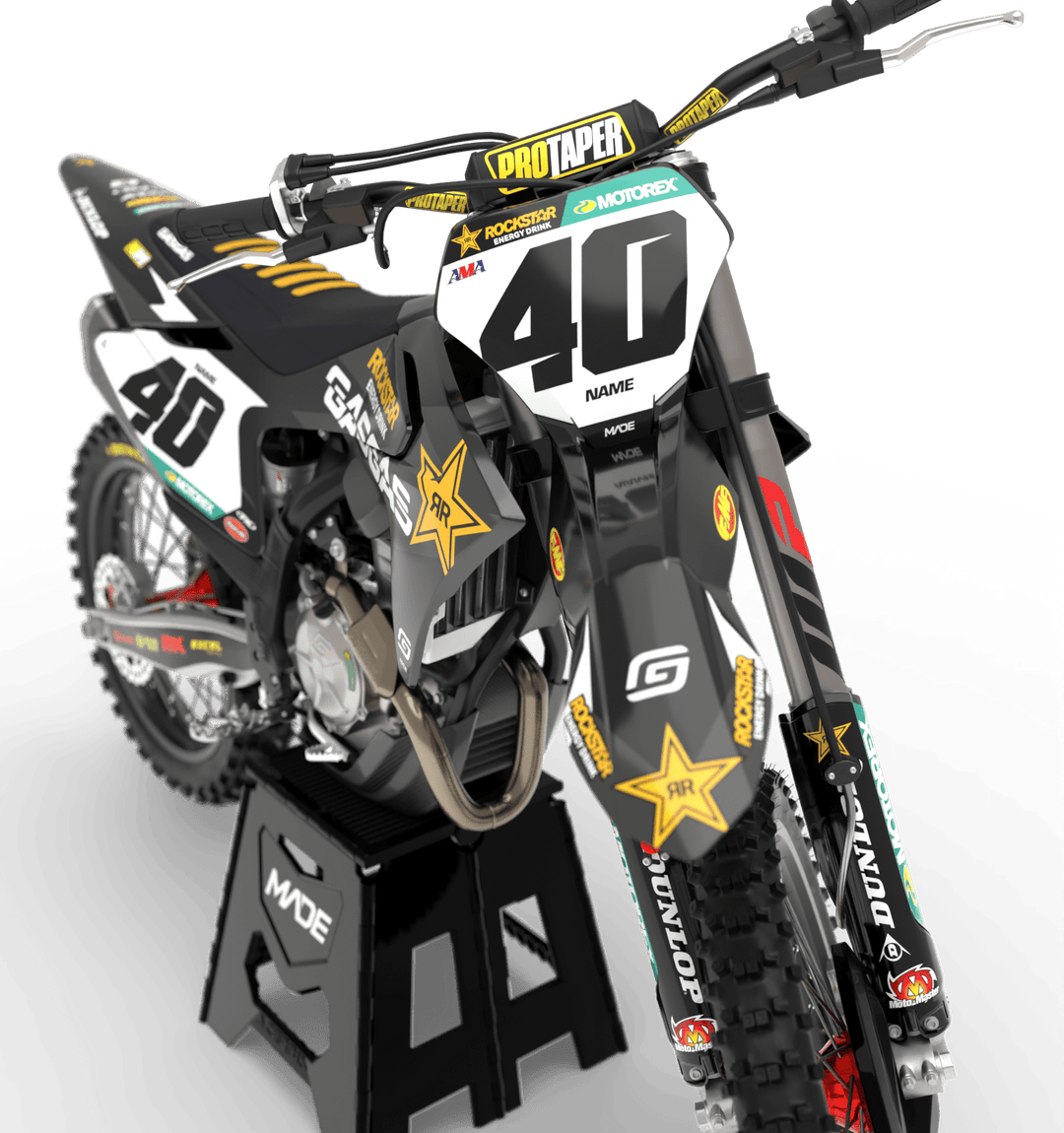 GASGAS MC TC EC ROCKSTAR GRAPHICS KIT - Madestickers Black#color_black