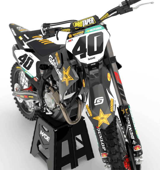 GASGAS MC TC EC ROCKSTAR GRAPHICS KIT - Madestickers Black#color_black