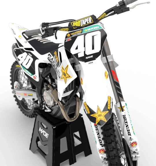 GASGAS MC TC EC ROCKSTAR GRAPHICS KIT - Madestickers  White#color_white