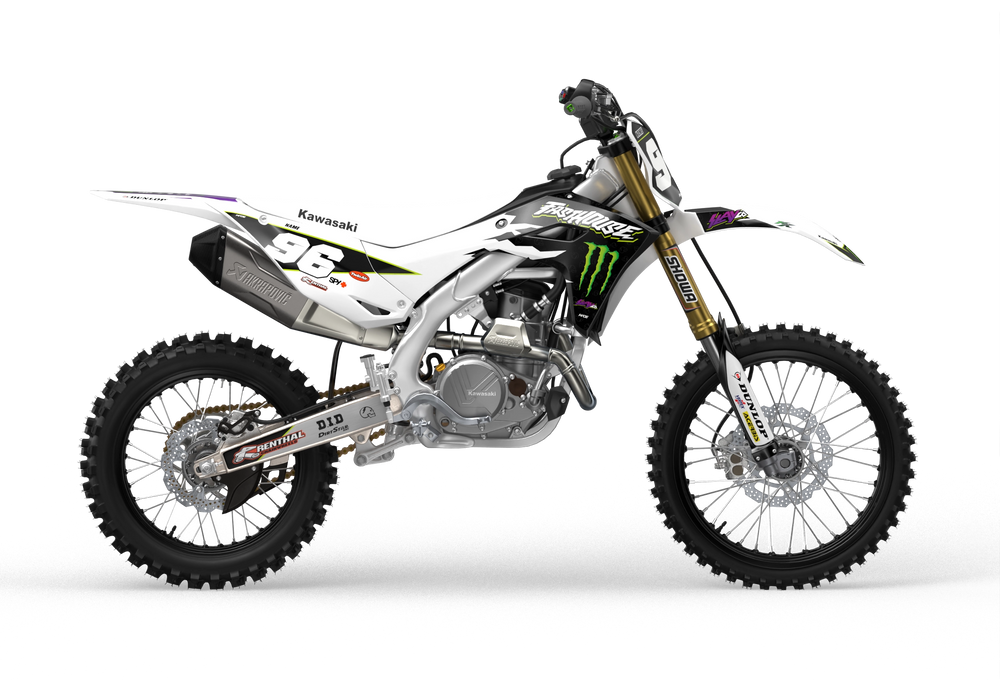 Kawasaki KX Slay Graphics for Motocross dirt bike from madestickers.com White#color_white