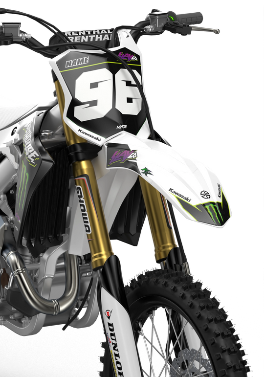 Kawasaki KX Slay Graphics for Motocross dirt bike from madestickers.com White#color_white