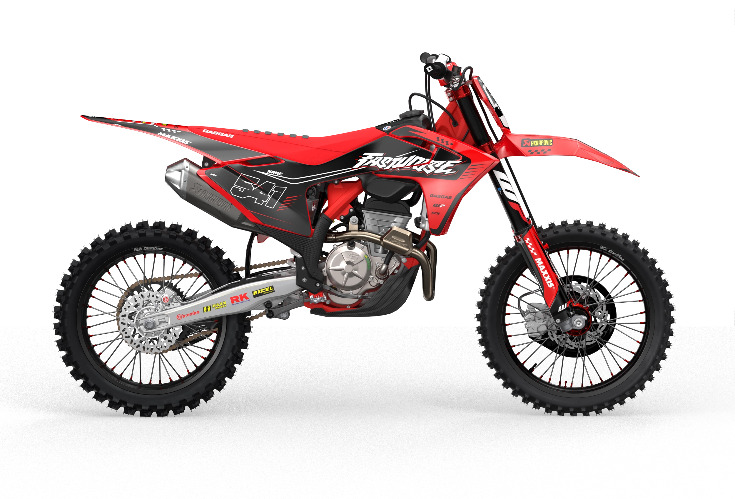 GasGas Titan Graphics to protect your Motocross dirt bike from Madestickers.com in Red#color_red