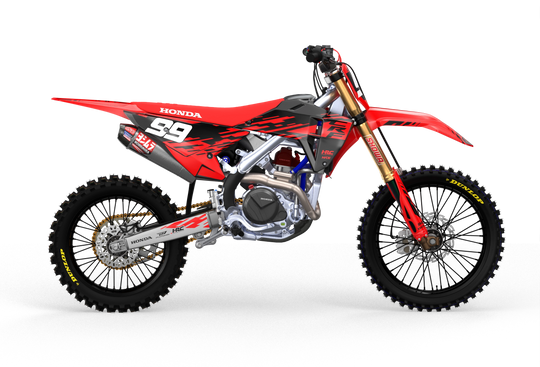 Honda CRF Motocross dirt bike simple graphics for protection from madestickers.com Black#color_black