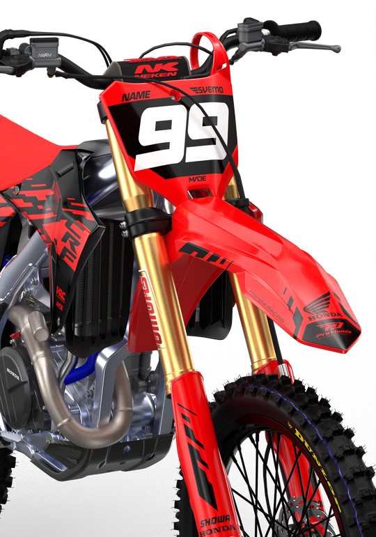 Honda CRF Motocross dirt bike simple graphics for protection from madestickers.com Black#color_black