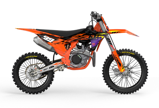 KTM SX SXF EXC 3D render motocross dirt bike with dope graphics for protection from madestickers.com BlackPurple#color_blackpurple