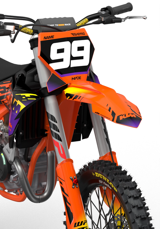 KTM SX SXF EXC 3D render motocross dirt bike with dope graphics for protection from madestickers.com BlackPurple#color_blackpurple