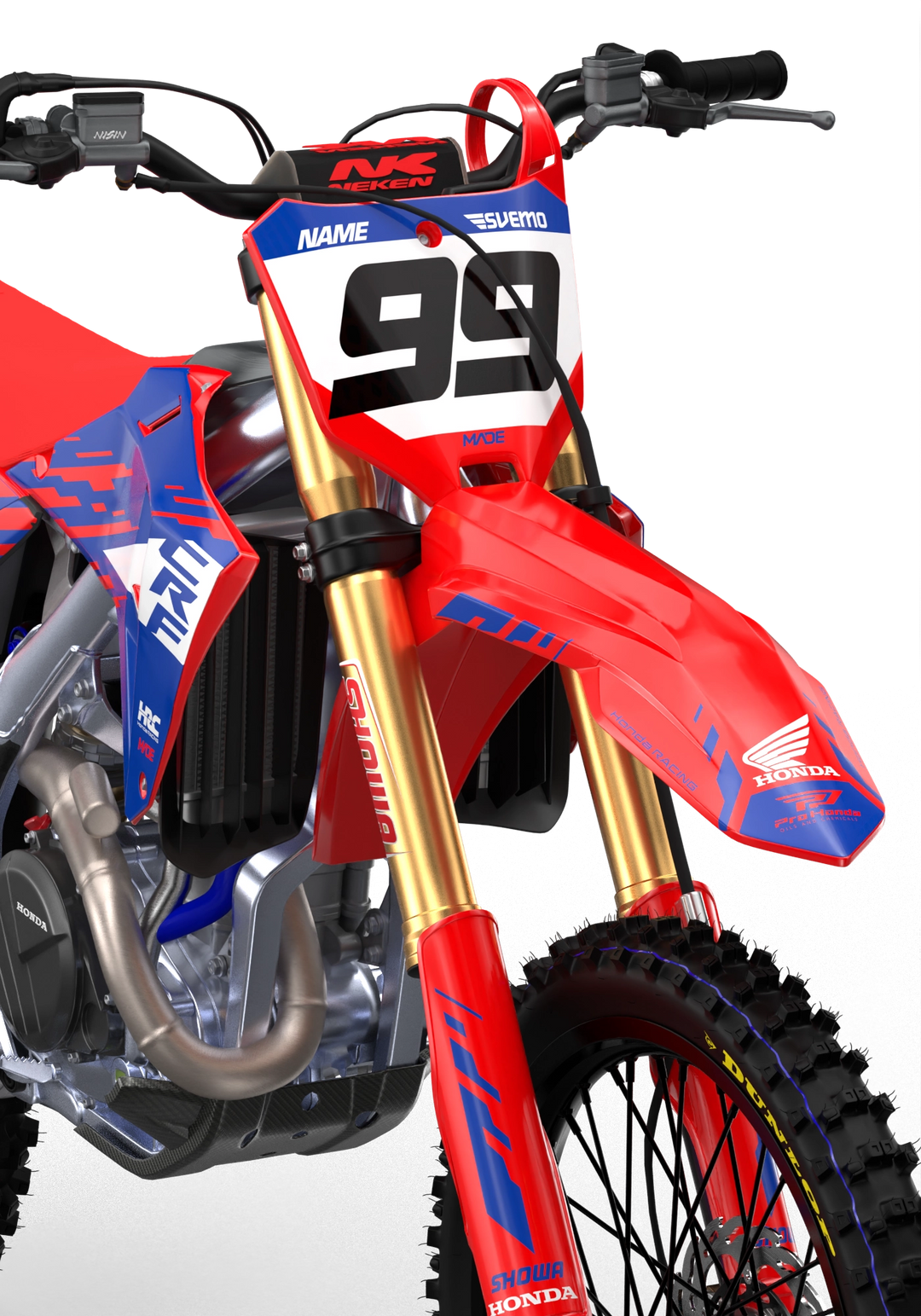 Honda CRF Motocross dirt bike simple graphics for protection from madestickers.com Blue#color_blue