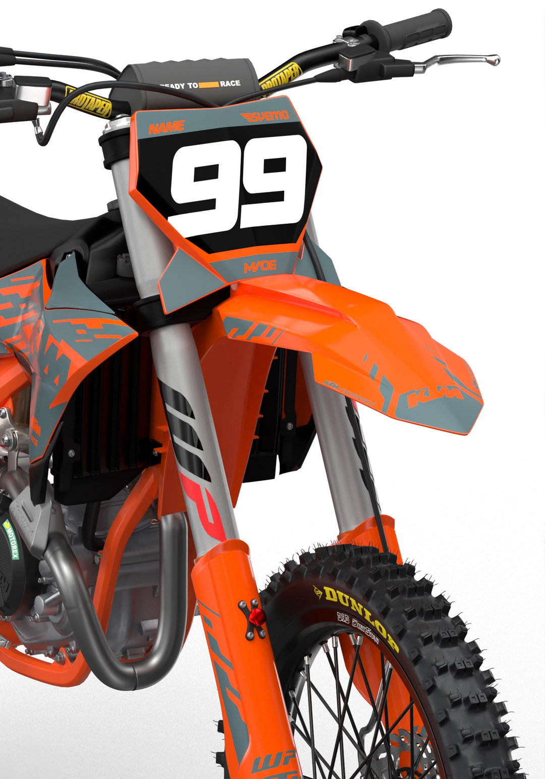 KTM SX SXF EXC 3D render motocross dirt bike with dope graphics for protection from madestickers.com Grey#color_grey
