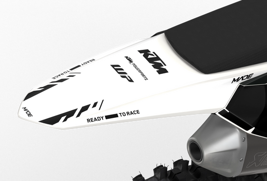 KTM SX SXF EXC 3D render motocross dirt bike with dope graphics for protection from madestickers.com White#color_white