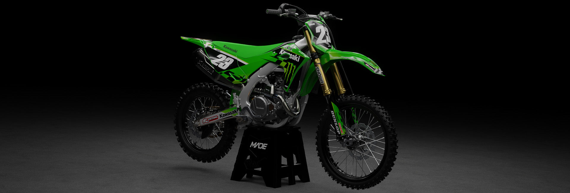 Kawasaki graphics promo picture with design named Victory - madestickers.com 