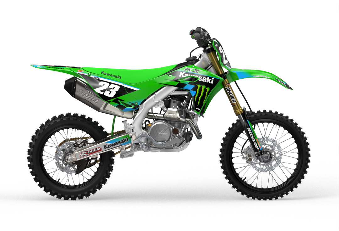 Kawasaki KXF motocross graphics design Victory Blue#color_blue