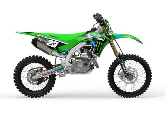 Kawasaki KXF motocross graphics design Victory Blue#color_blue