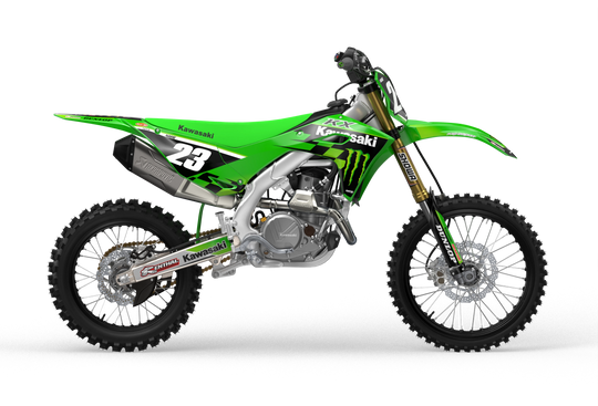 Kawasaki KXF motocross graphics design Victory Green#color_green