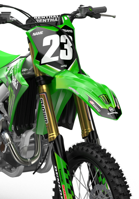 Kawasaki KXF motocross graphics design Victory Green#color_green