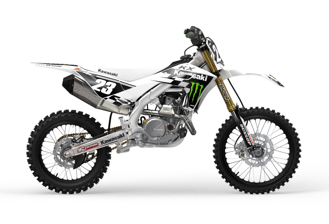 Kawasaki KXF motocross graphics design Victory White#color_white