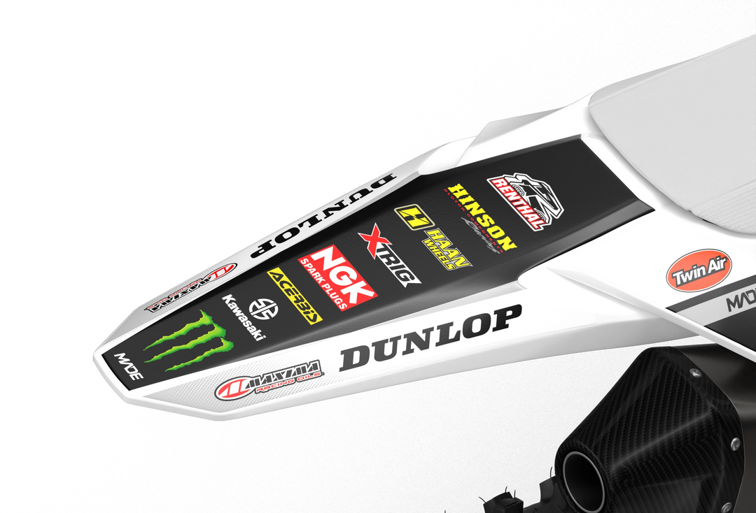 Kawasaki KXF motocross graphics design Victory White#color_white