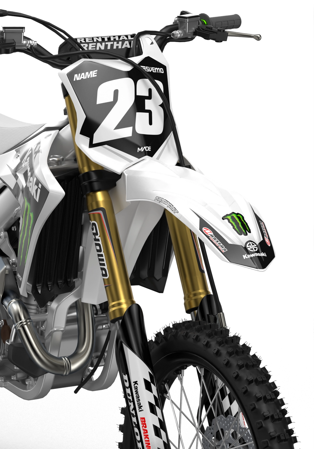 Kawasaki KXF motocross graphics design Victory White#color_white