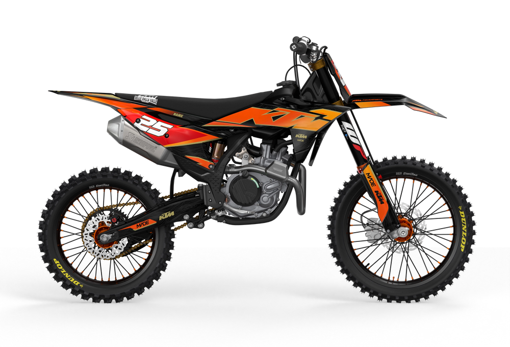 Visby KTM SXF dirt bike motocross graphics - 3D render picture - madestickers Black#color_black