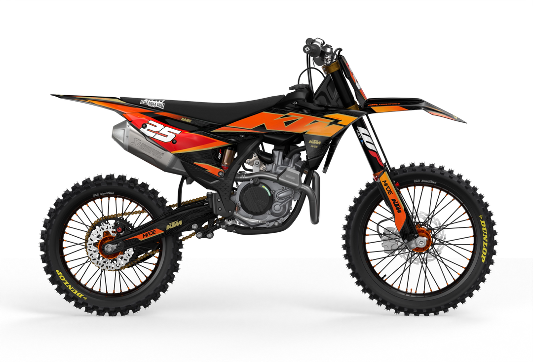 Visby KTM SXF dirt bike motocross graphics - 3D render picture - madestickers Black#color_black