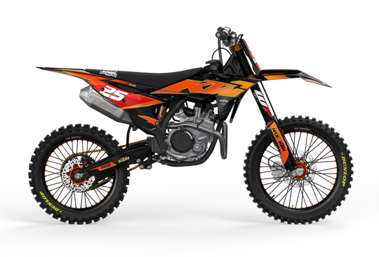 Visby KTM SXF dirt bike motocross graphics - 3D render picture - madestickers Black#color_black