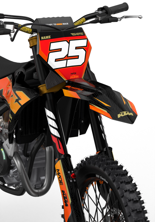 Visby KTM SXF dirt bike motocross graphics - 3D render picture - madestickers Black#color_black