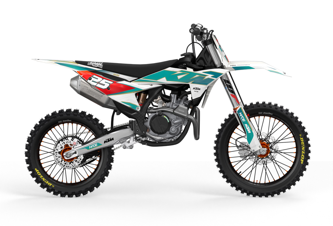 Visby KTM SXF dirt bike motocross graphics - 3D render picture - madestickers Green#color_green