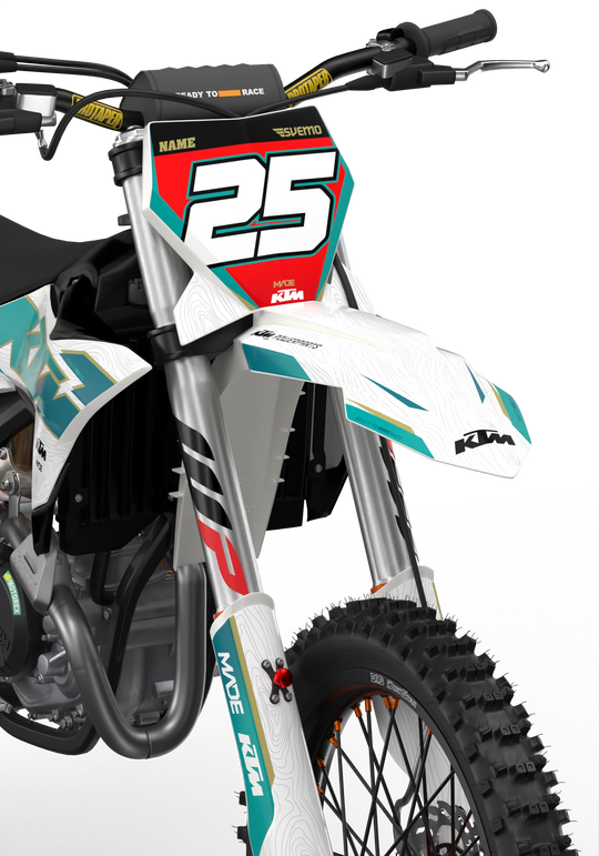 Visby KTM SXF dirt bike motocross graphics - 3D render picture - madestickers Green#color_green