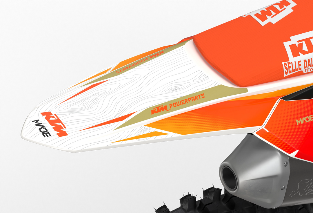Visby KTM SXF dirt bike motocross graphics - 3D render picture - madestickers Orange#color_orange