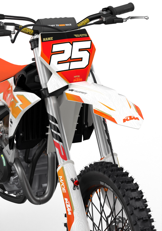 Visby KTM SXF dirt bike motocross graphics - 3D render picture - madestickers Orange#color_orange