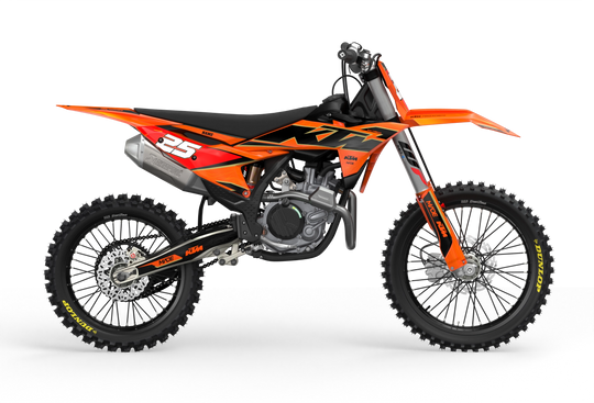 Visby KTM SXF dirt bike motocross graphics - 3D render picture - madestickers OrangeBlack#color_orangeblack