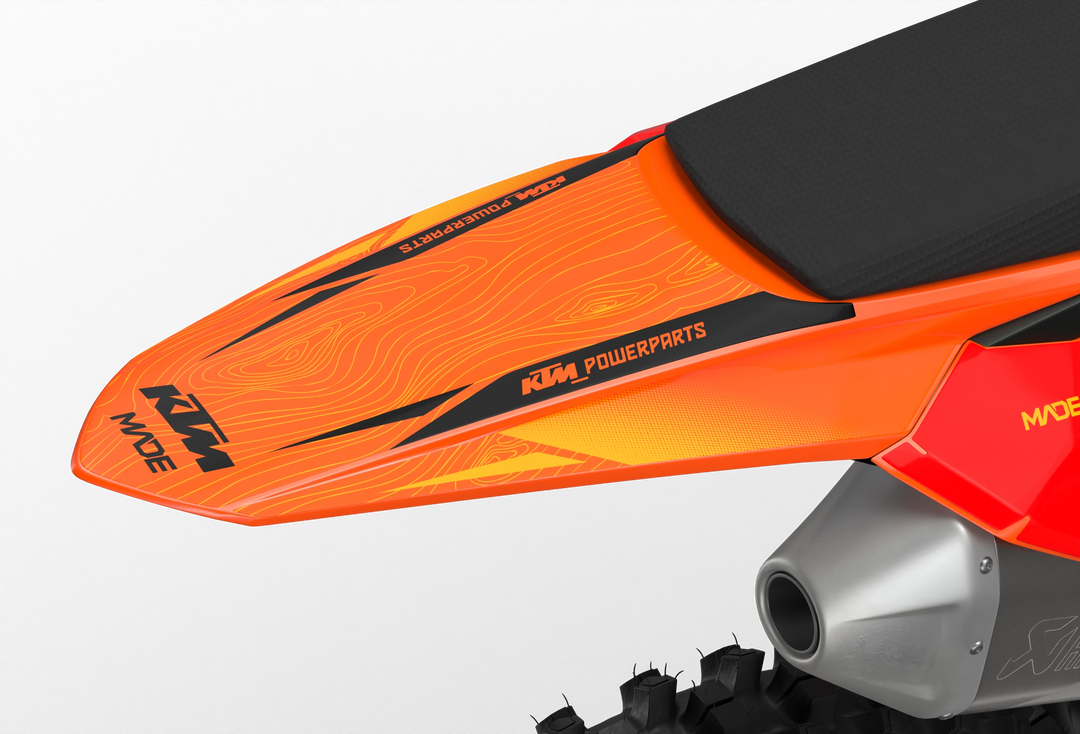 Visby KTM SXF dirt bike motocross graphics - 3D render picture - madestickers OrangeBlack#color_orangeblack