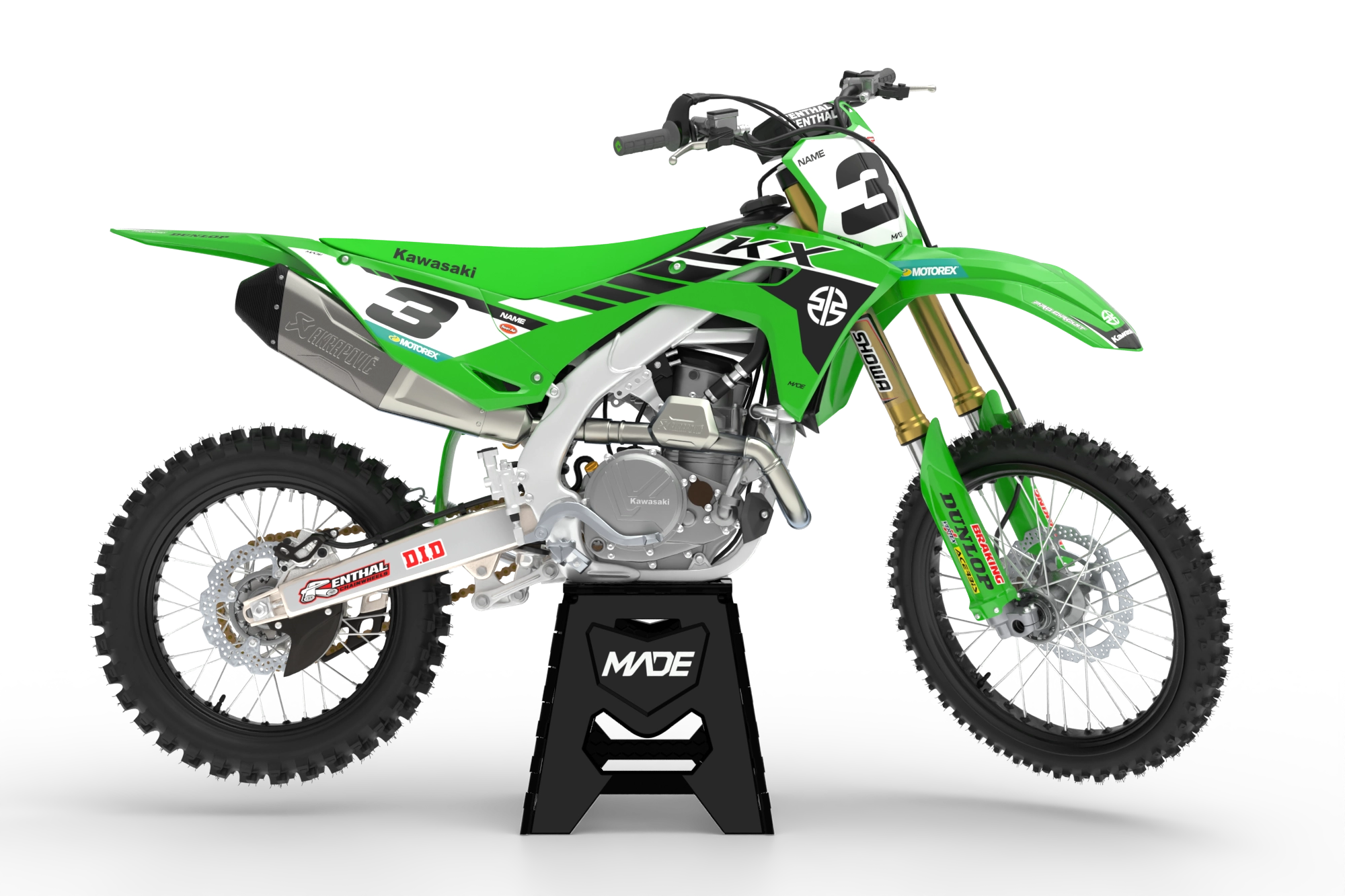 Kawasaki Motocross - dirt bike - enduro - MX graphics - stickers - madestickers.com Green#color_green