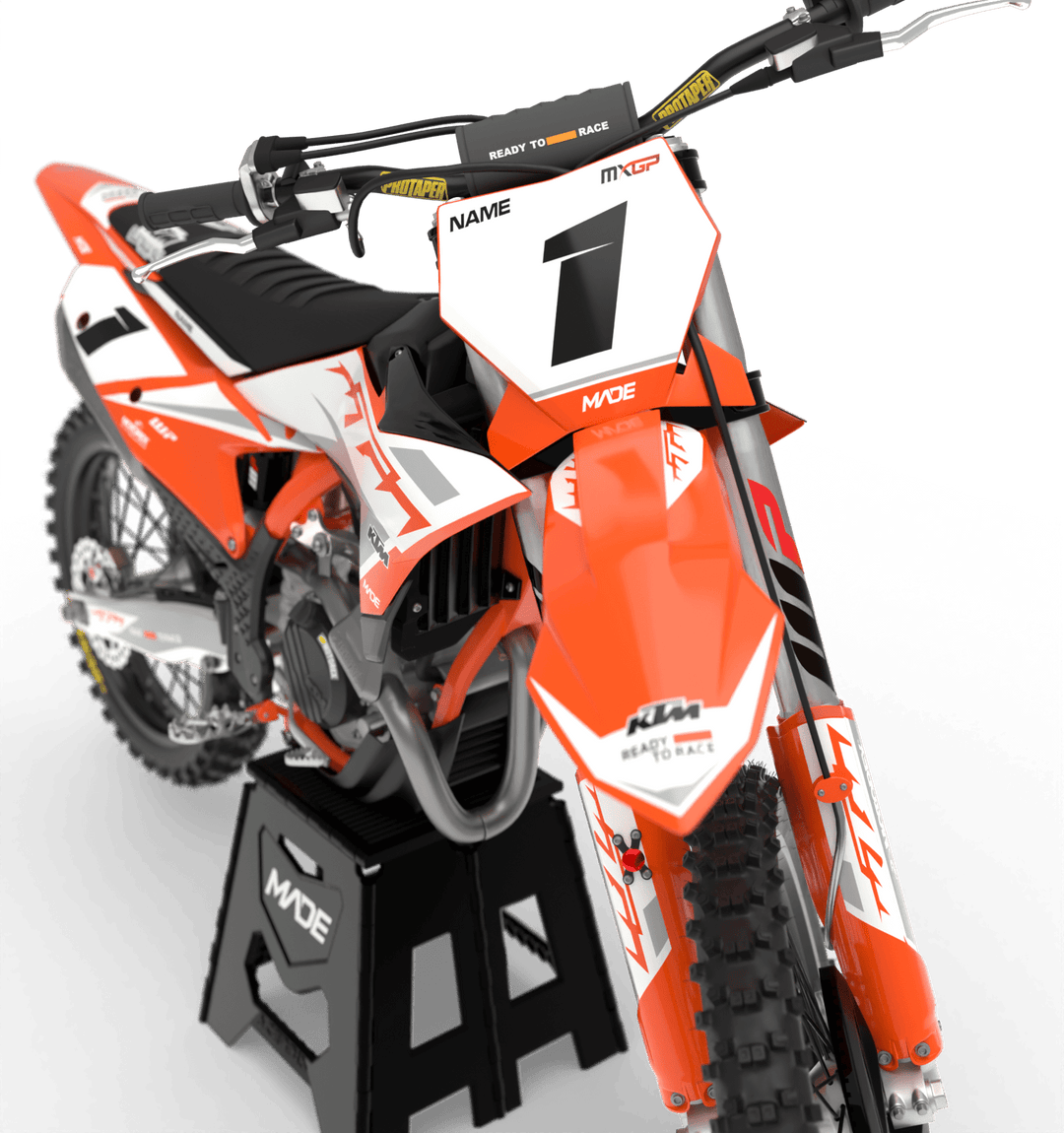 KTM ZEUS BLACK Graphic KIT - Madestickers White#color_white