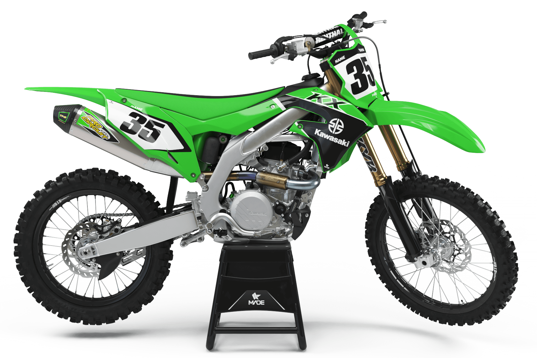 KAWASAKI ROLLER GREEN NUMBER KIT - Madestickers