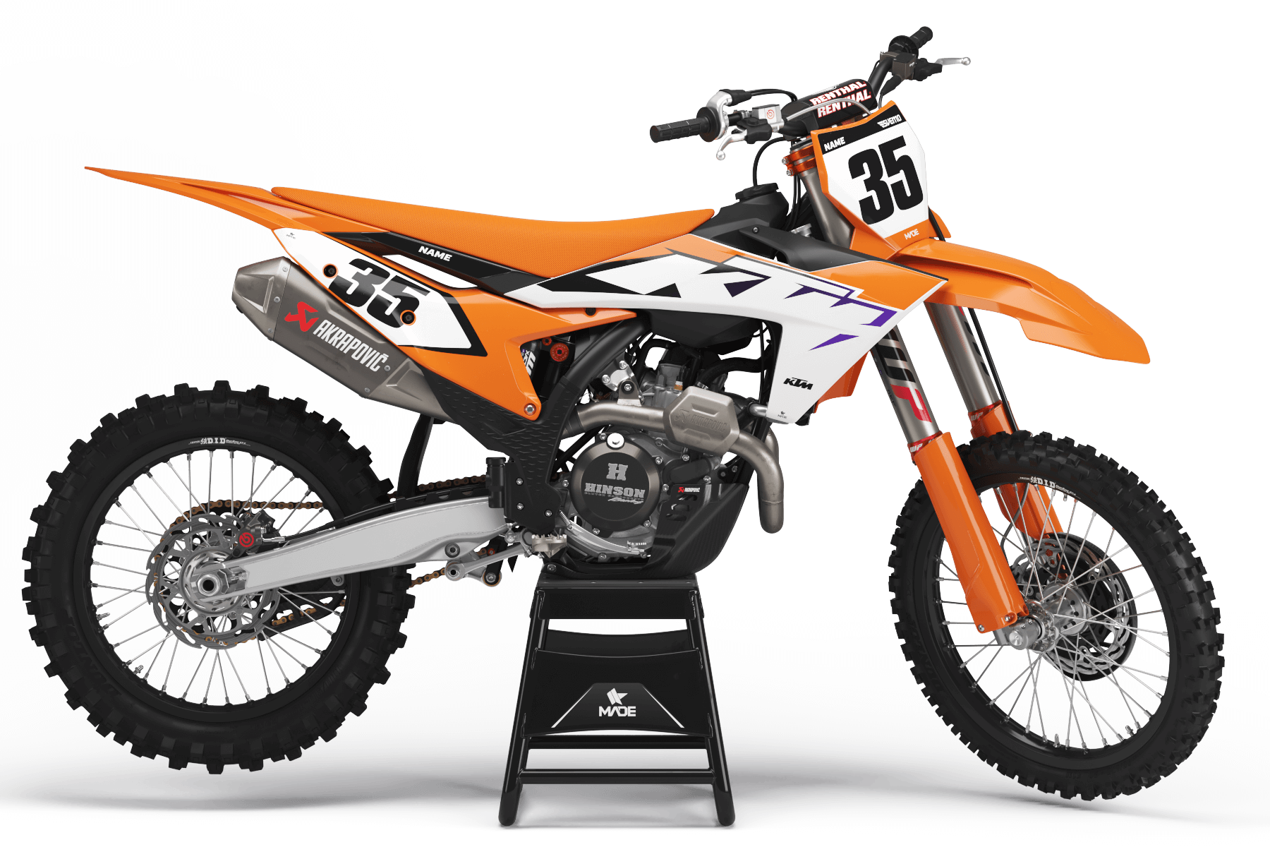 KTM ROLLER ORANGE NUMBER KIT - Madestickers