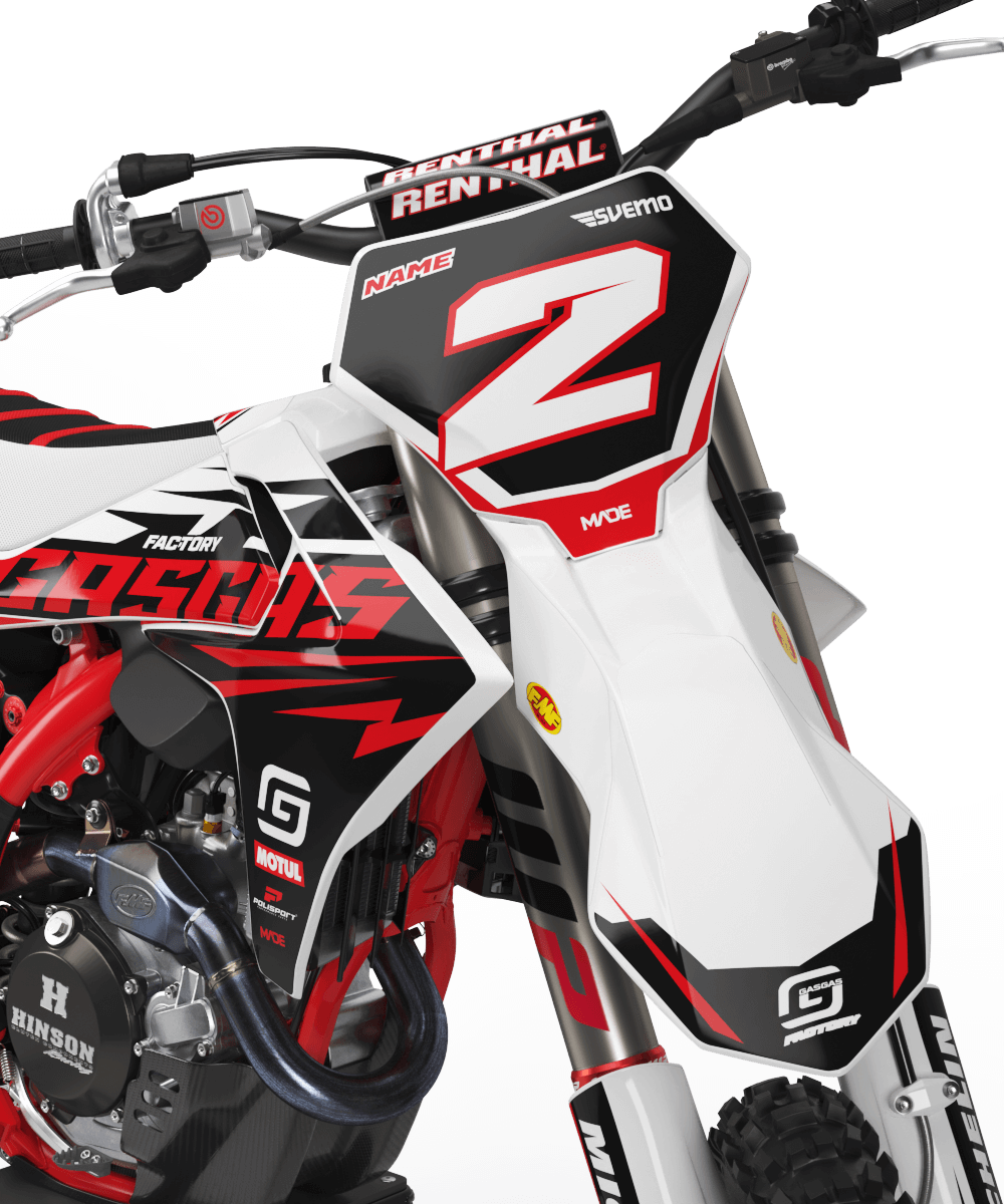 GASGAS MC TC EC DESTROYER GRAPHICS KIT - Madestickers White#color_white