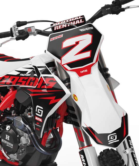 GASGAS MC TC EC DESTROYER GRAPHICS KIT - Madestickers White#color_white