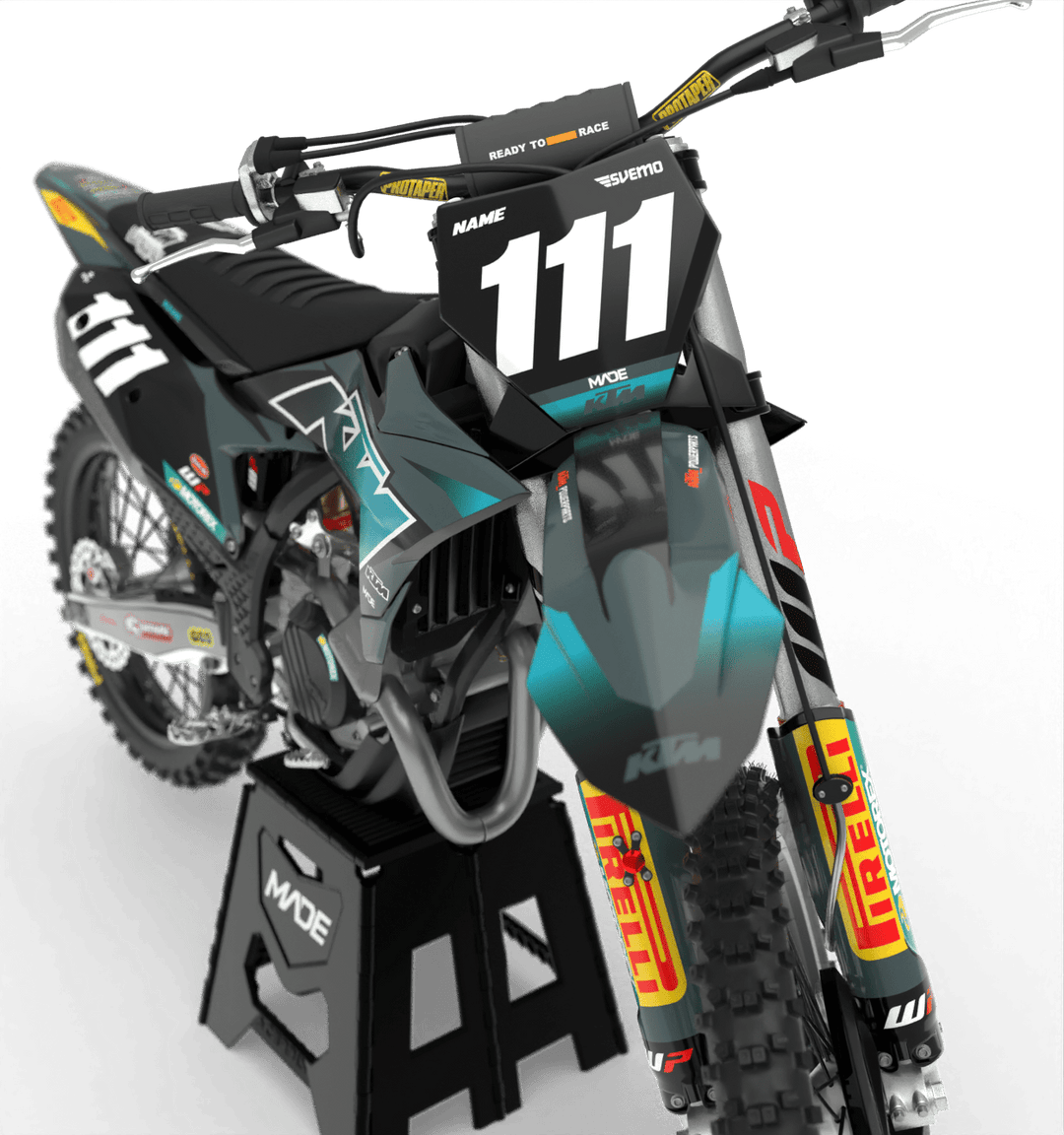 KTM TURBO GRAPHICS KIT - Madestickers Gray#color_gray