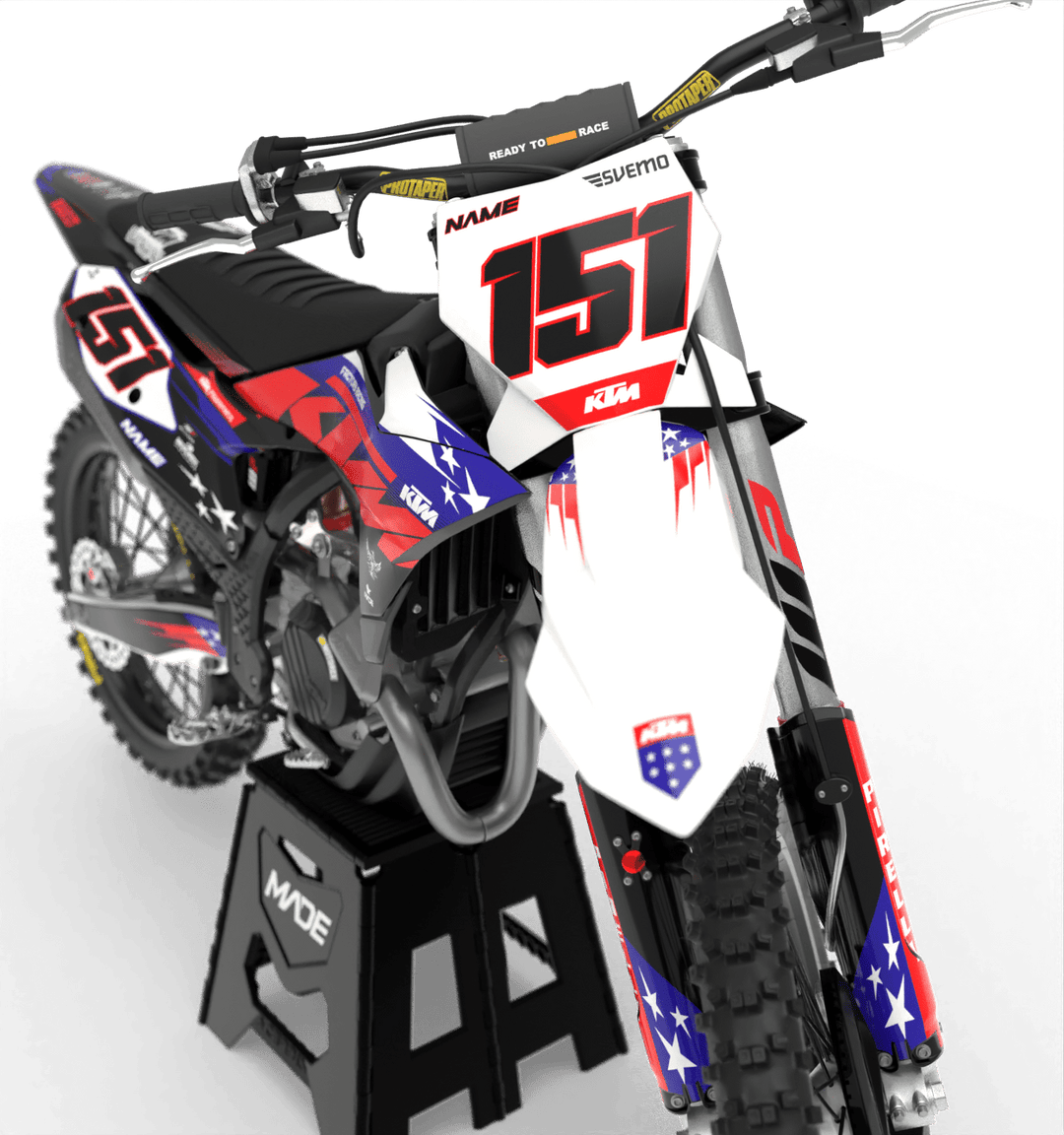 KTM PATRIOT GRAPHICS KIT - Madestickers White#color_white