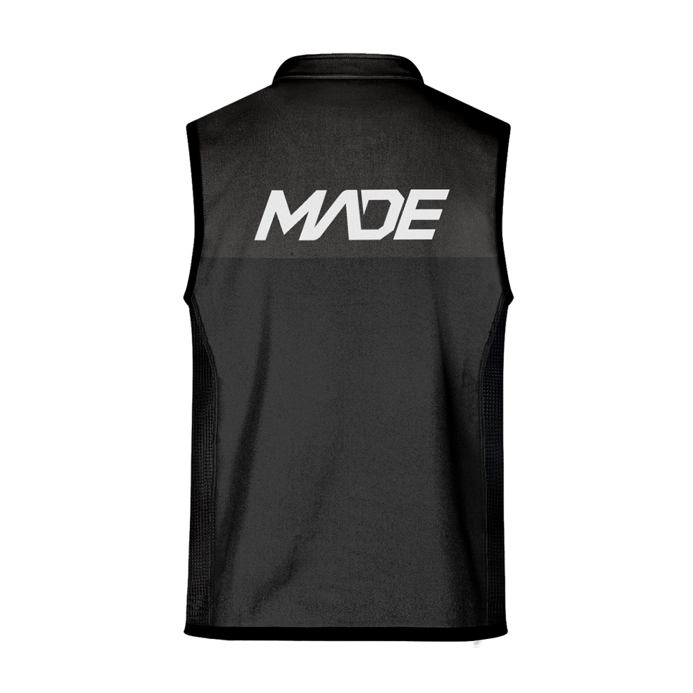 Black vest with 'MADE' logo on the back and front - madestickers.com
