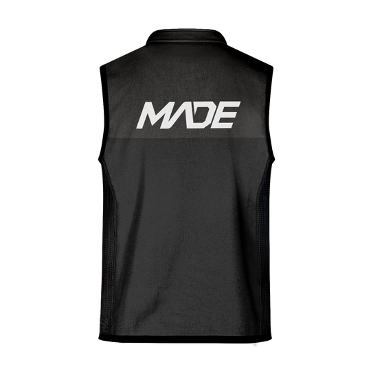 Black vest with 'MADE' logo on the back and front - madestickers.com